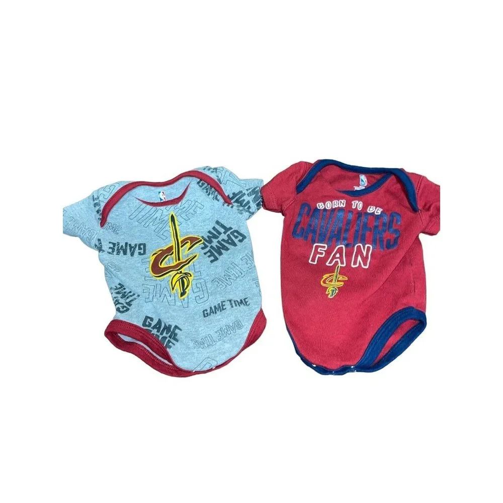NBA CLEVELAND CAVALIERS Baby Boys Lot of 2 Bodysuits 0-3 Months